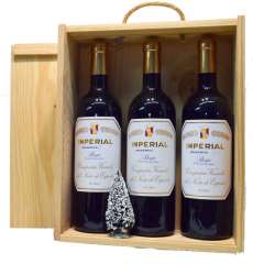 Červené víno 3 Imperial  en caja de madera